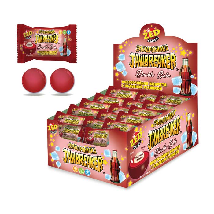 Зубодробилка Jawbreaker Double Cola многослойная конфета+ жев. резинка   14,6гр