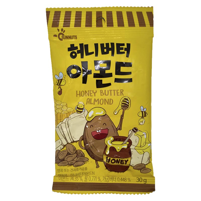 Миндаль в глазури с медово-сливочным вкусом "Honey butter Almond" 30гр