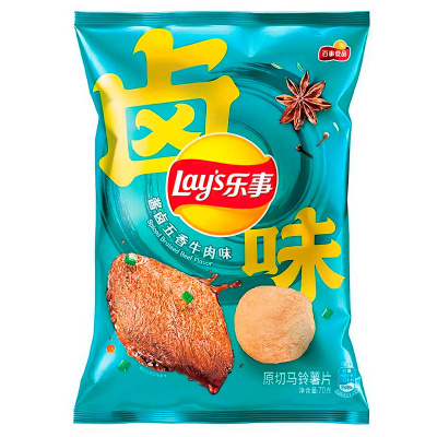 Чипсы Lay's со вкусом тушеной говядины со специями   70гр