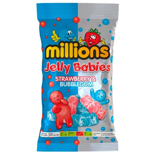Жев.мармелад Millions Jelly Babies Strawberry & Bubble Gum   150гр