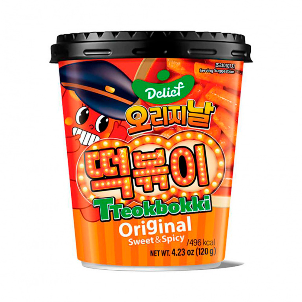 Рисовые палочки Delief Tteokbokki Cup Original Sweet & Spicy   120гр