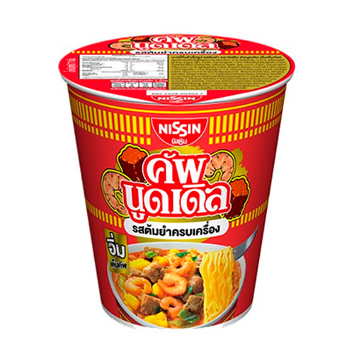Лапша Nissin Instant Noodle Cup Tom Yum Krob Kruang   77гр