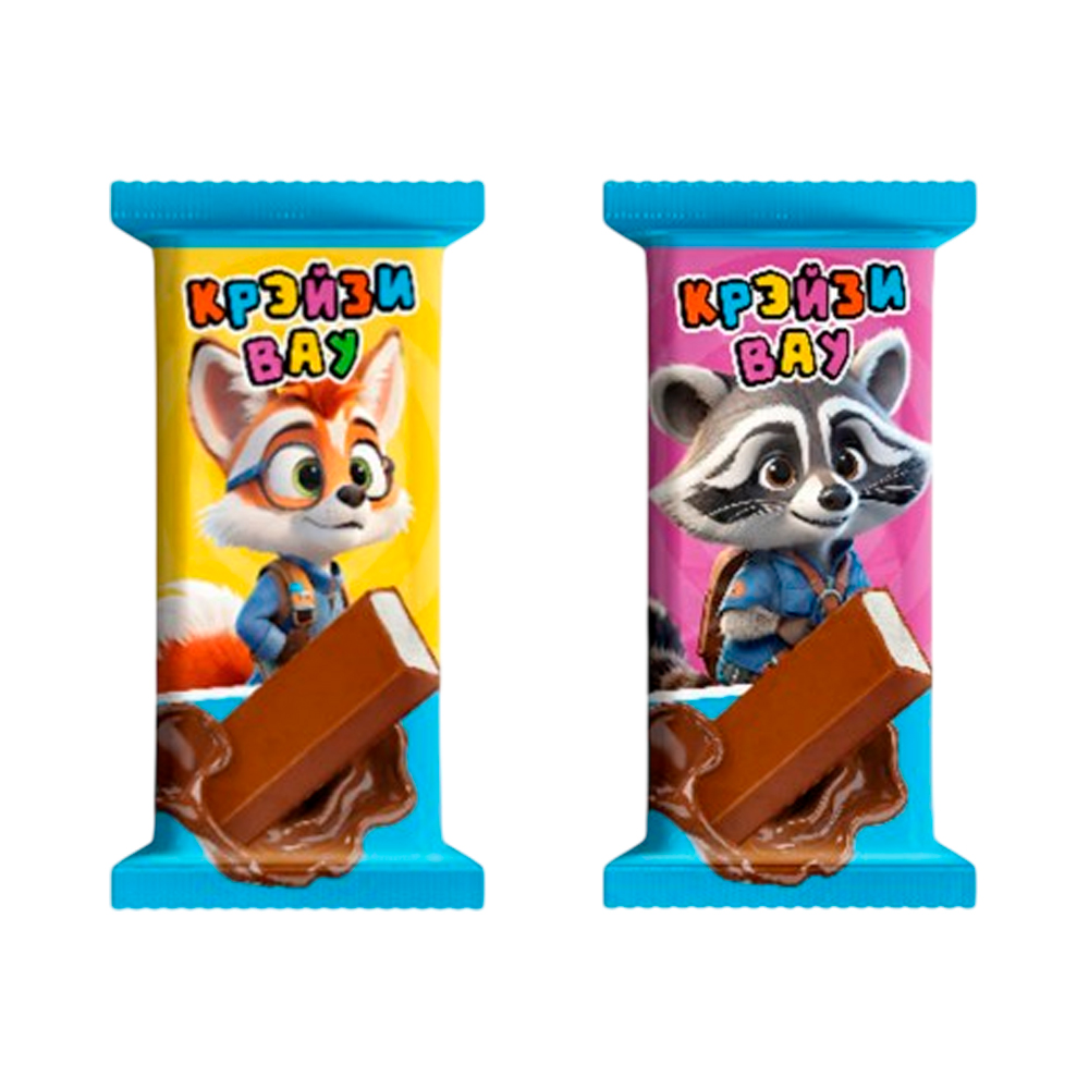 Шоколадный батончик CrazyWOW со вкусом ваниль   18гр