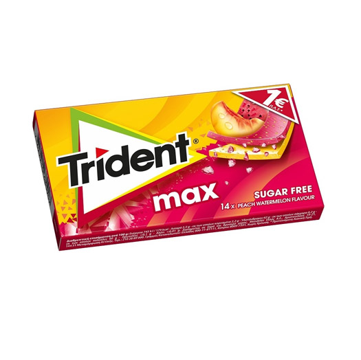 Жев.резинка Trident Max персик-арбуз 23 гр Турция