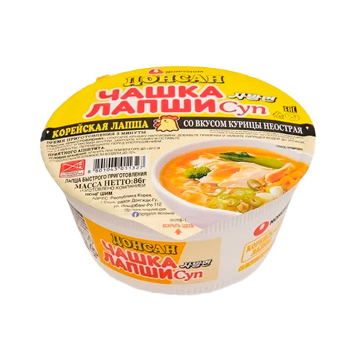 Лапша Nongshim "Донсан" со вкусом курицы (не острая)   86гр