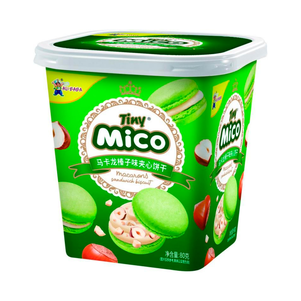 Печенье Tiny Mico Macarons Sandwich Biscuit со вкусом фундука   80гр