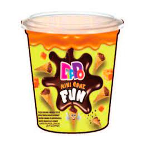 Вафельный рожок DIPPO Mini Cone Fun с карамельной начинкой   60гр
