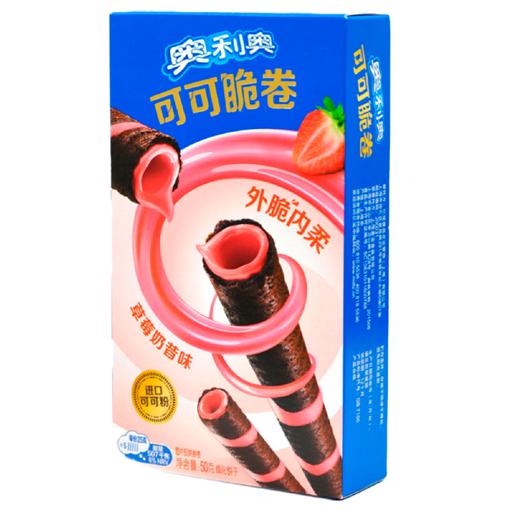 Трубочки Oreo Strawberry Crispy Roll  50гр