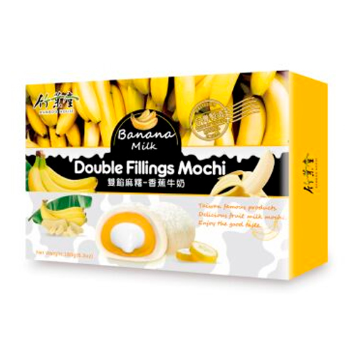 Рисовое пирожное Bamboo House Double Fillings Mochi "Банан с молоком"    180гр