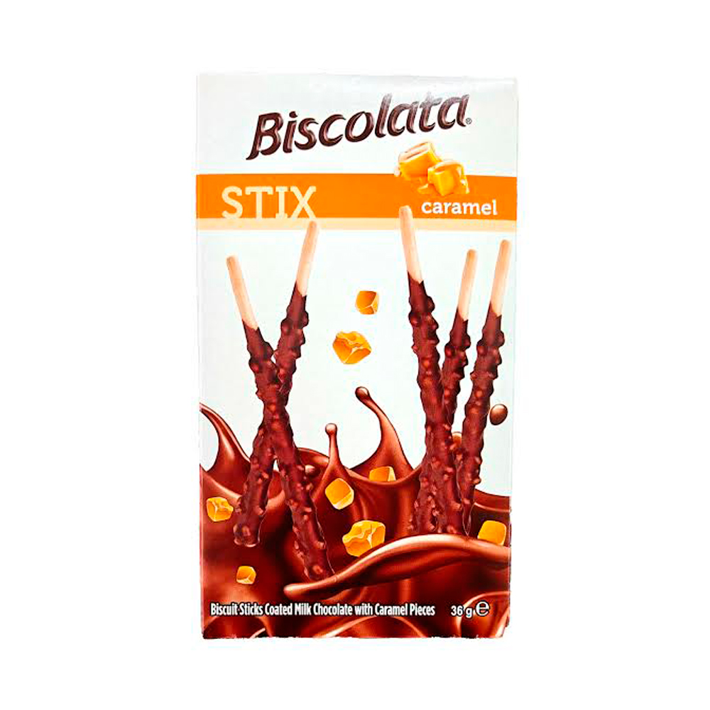 Бисквитные палочки Biscolata с кусочками кармели   36гр
