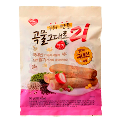 Трубочки Kemy Premium Baked Grain Crispy Roll Strawberry   50гр