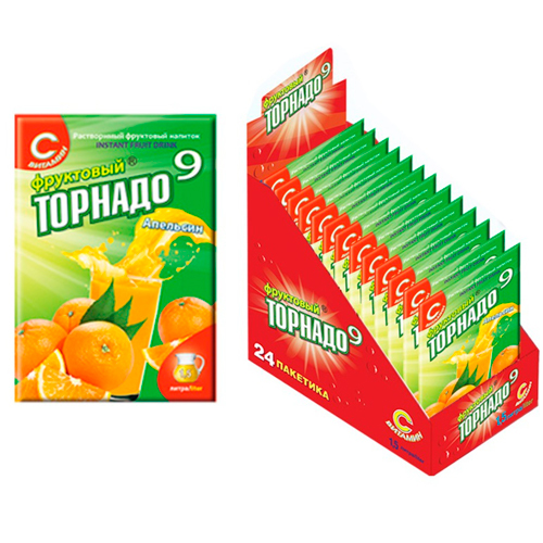 Растворимый напиток "Фруктовый Торнадо" со вкусом Апельсина 9гр.