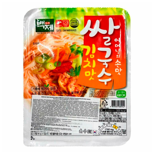 Лапша Baekje Kimchi Flavor  пакет 92гр