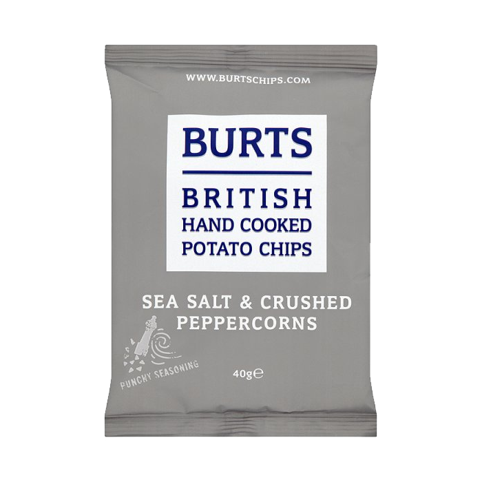 Чипсы картофельные "Burts Sea Salt and Crushed Peppercorns" 40гр (маленькая)