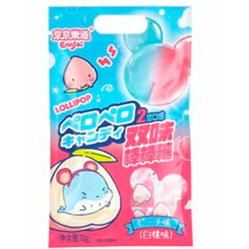 Леденец Guandong на палочке с двойным вкусом персика   78гр