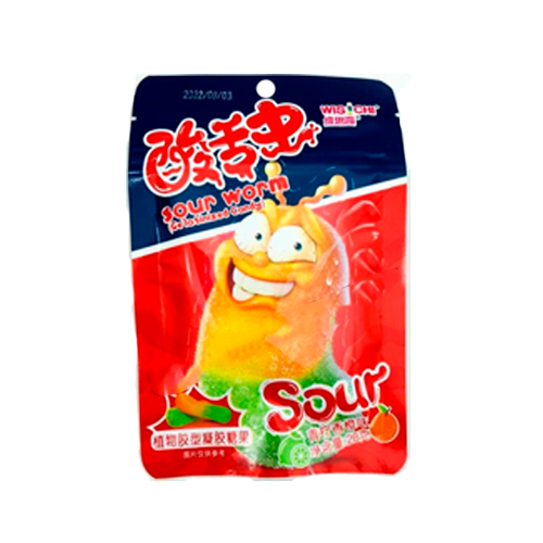 Жев.мармелад Wisichi Sour Worm Лайм-Апельсин 20гр