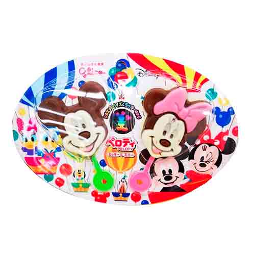 Шоколадный леденец на палочке Glico Peloty Mickey&Minnnie 19гр