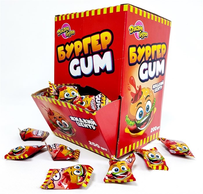 Жев.резинка Джамбура Бургер Gum  с жидким центорм  4,5гр