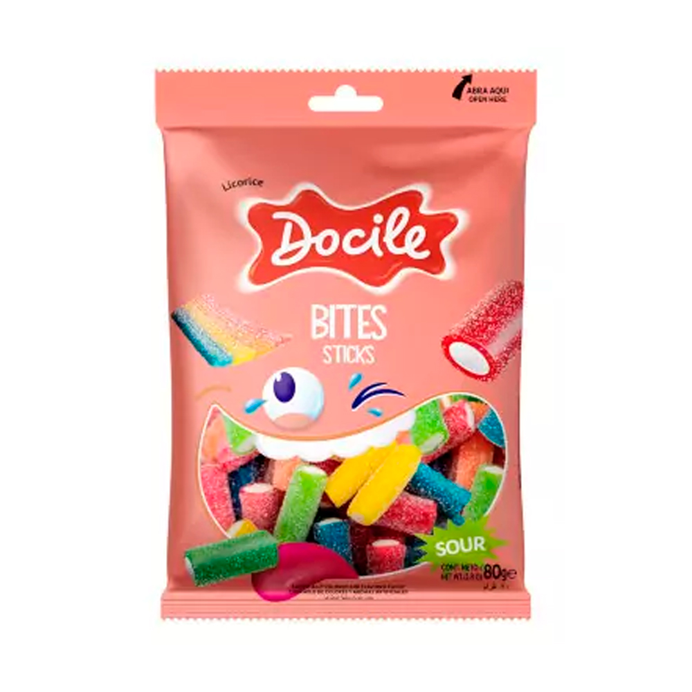 Жев.мармелад DOCILE Licorice Sour Jumbo Bite Size Assorted   80гр