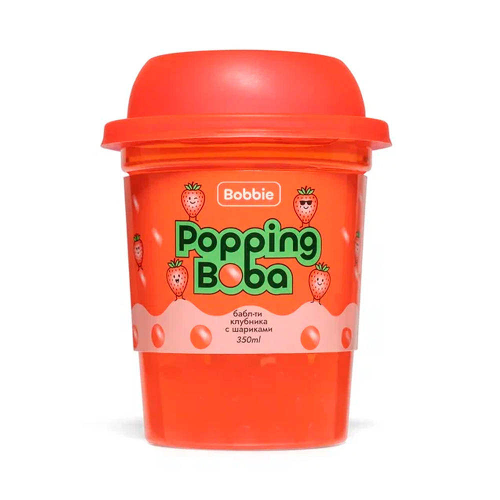 Напиток Popping Boba бабл-ти клубника с шариками   350мл