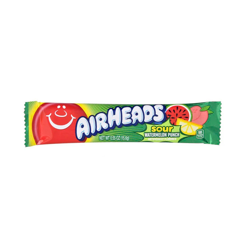 Жев.конфета AirHeads SOUR WATERMELON PUNCH   15,6гр