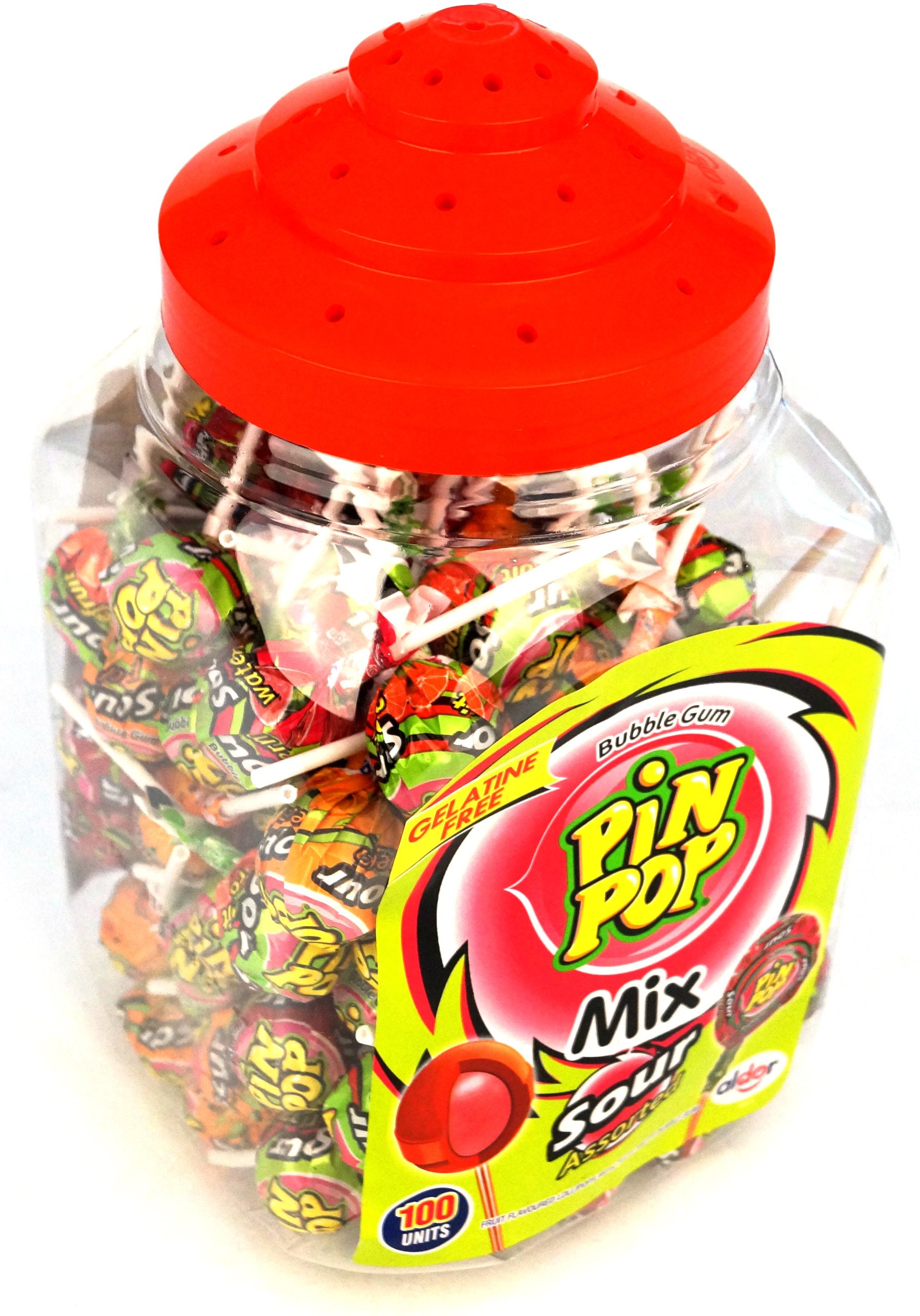 Леденец ALDOR Pin Pop Кислый (Sour) ассорти с жевачкой 17 гр