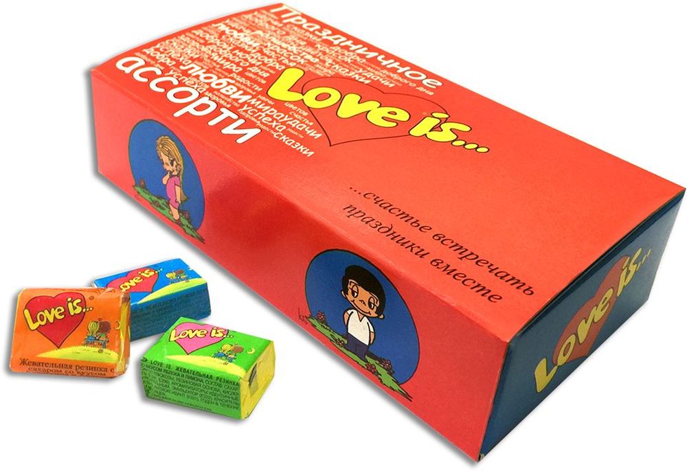 Жев.резинка Love is Микс пожеланий    105гр