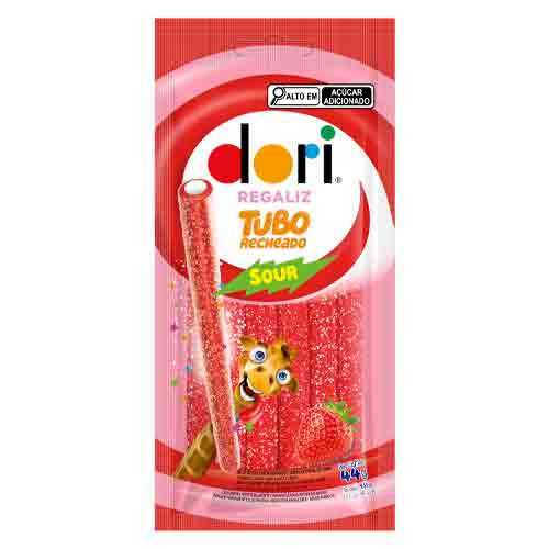 Жевательный мармелад Filled Sour Strawberry Tube 44гр