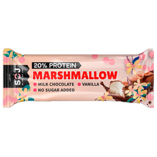 MARSHMALLOW батончик SOJ с ароматом ванили в молочном шоколаде 30г