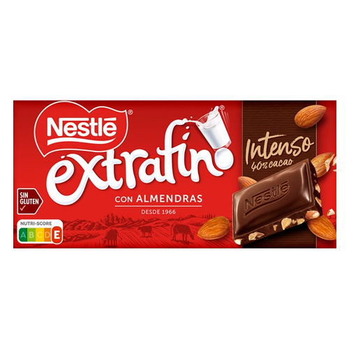 Шоколад Nestle Extrafino Intenso с миндалем  123гр