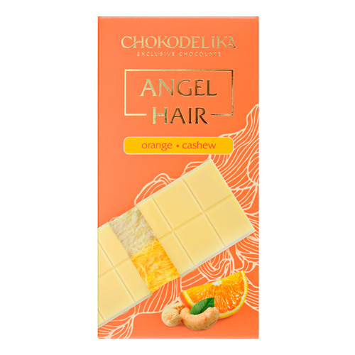 Шоколад Angel Hair белый апельсин-кешью   150гр