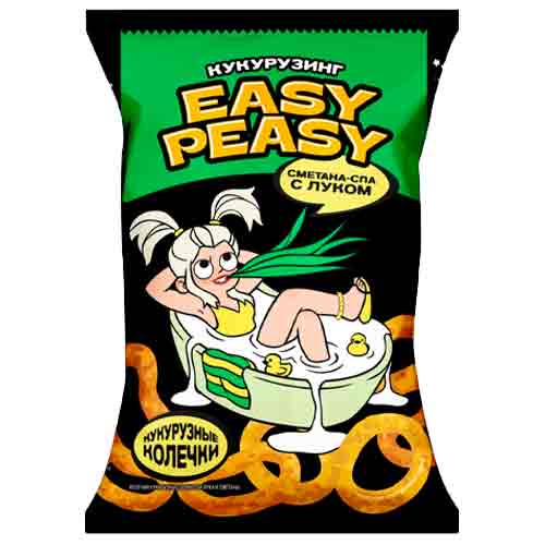 Кукурузные колечки Easy Peasy Сметана-спа с луком 50гр