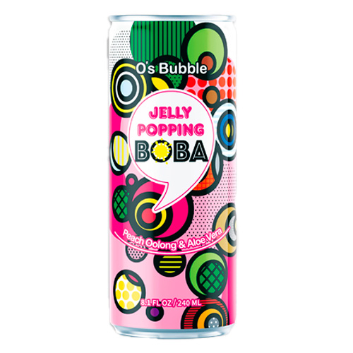 Напиток  O's Bubble Jelly Popping Boba Peach Oolong Tea + Aloe Vera    480мл