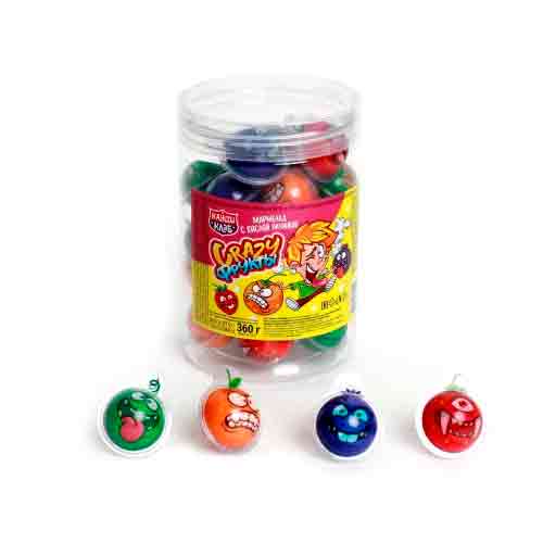Жев.мармелад Crazy Gummy Crazy Фрукты с кислой начинкой   10гр