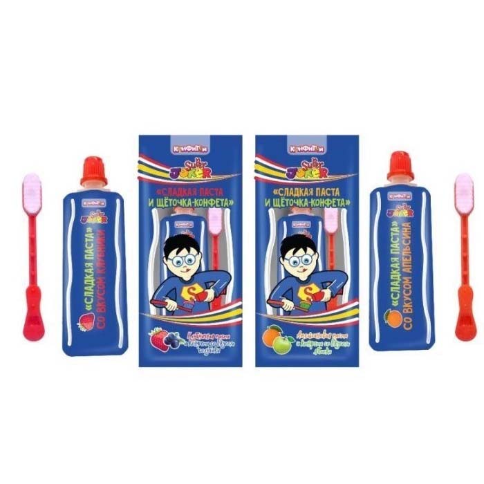 Сладкая паста  Super Joker щеточка конфета со вкусом апельсина    2гр