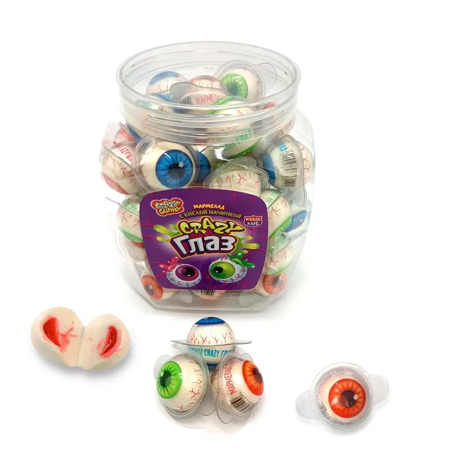 Жев.мармелад КандиКлаб "Crazy Глаз" с кислой начинкой    10гр