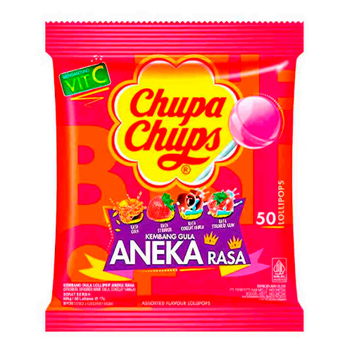 Леденцы Chupa Chups Lollipop Aneka Rasa vitamin C    600гр