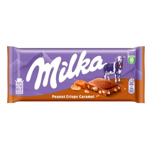 Шоколад Milka Peanut Crispy Caramel   90гр