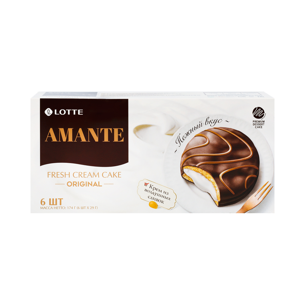Печенье Lotte AMANTE со вкусом сливок   174гр