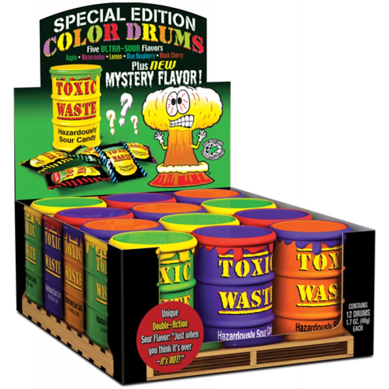 Леденцы Toxic Waste USA color банка