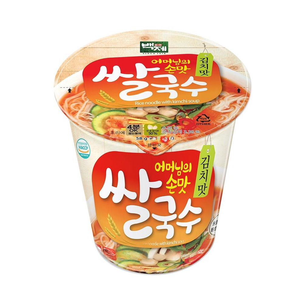 Лапша BAEKJE Rice noodle with Kimchi   58гр