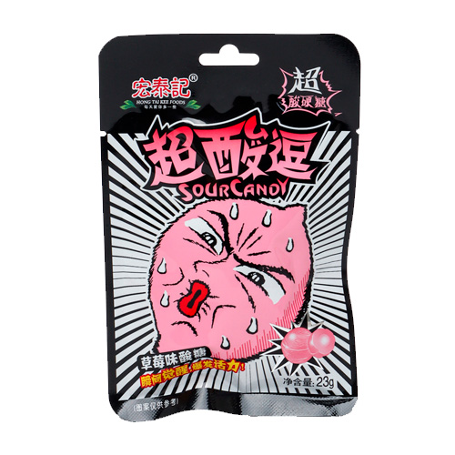 Конфеты Hong Tai Kee  Super Sour Strawberry   23гр