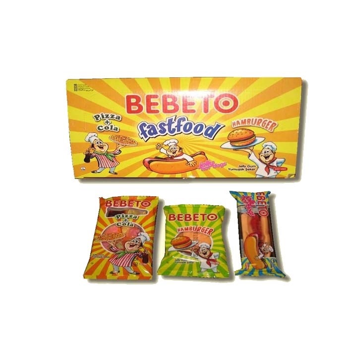 Жев.мармелад Bebeto Fast food - три вида (бургер, пицца, хот-дог)   30гр