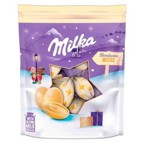 Шоколад фигурный Milka Bonbons Weiß   90гр