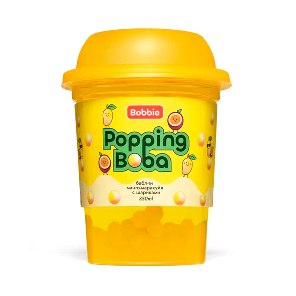 Напиток Popping Boba бабл-ти манго-маракуйя с шариками   350мл