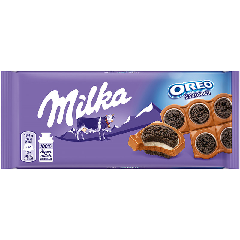 Шоколад Milka Oreo Sandwich    92гр