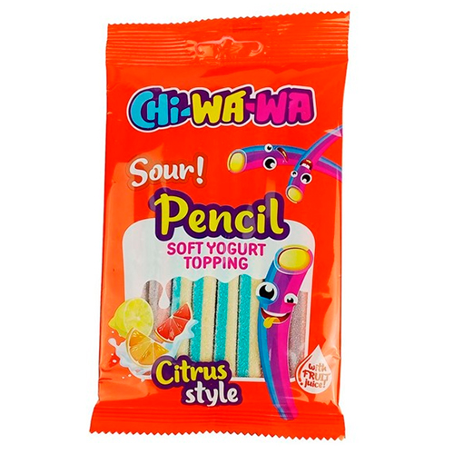 Жев.мармелад Chi-Wa-Wa Sour Pencil Citrus Cherry  80гр