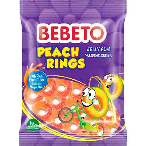 Мармелад Bebeto Peach Rings со вкусом персика 70гр