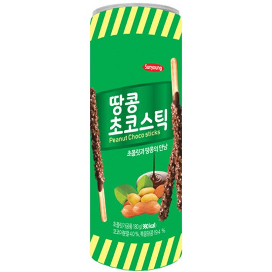 Печенье Sunyoung "Палочки шоколадные с арахисом (Peanut Choco Stick)" 18гр.