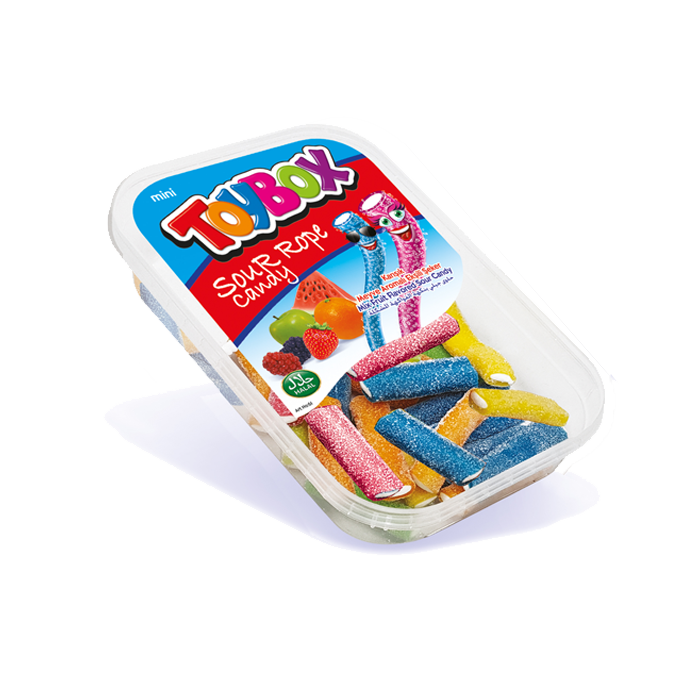Жев.мармелад TOYBOX Кислые веревки - Ассорти (короткие) 250гр